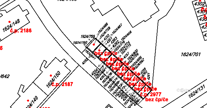 Mizerov 593, Karviná na parcele st. 1624/468 v KÚ Karviná-město, Katastrální mapa