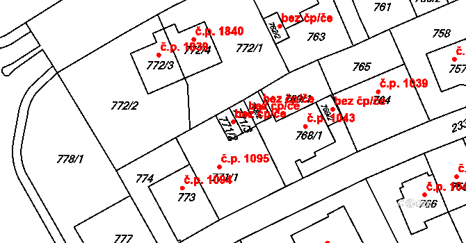 Teplice 49178181 na parcele st. 771/2 v KÚ Teplice-Trnovany, Katastrální mapa