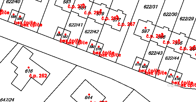 Kunice 50036181 na parcele st. 578 v KÚ Kunice u Říčan, Katastrální mapa