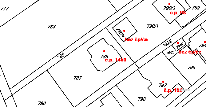 Ludgeřovice 1450 na parcele st. 788 v KÚ Ludgeřovice, Katastrální mapa