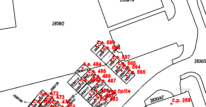 Rumburk 1 584, Rumburk na parcele st. 2859/13 v KÚ Rumburk, Katastrální mapa