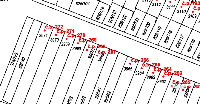 Václavské Předměstí 267, Písek na parcele st. 3966/1 v KÚ Písek, Katastrální mapa