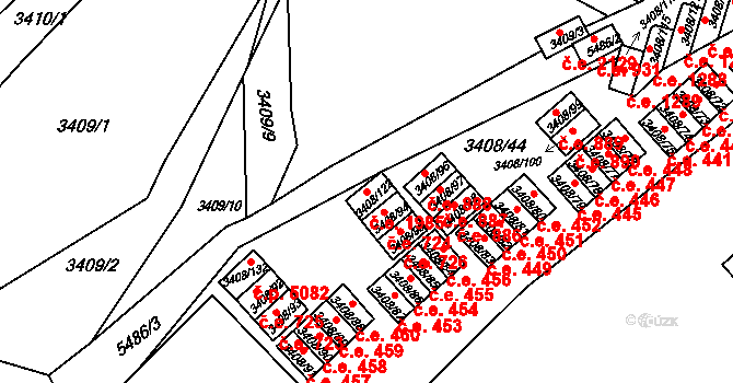 Znojmo 1985 na parcele st. 3408/122 v KÚ Znojmo-město, Katastrální mapa