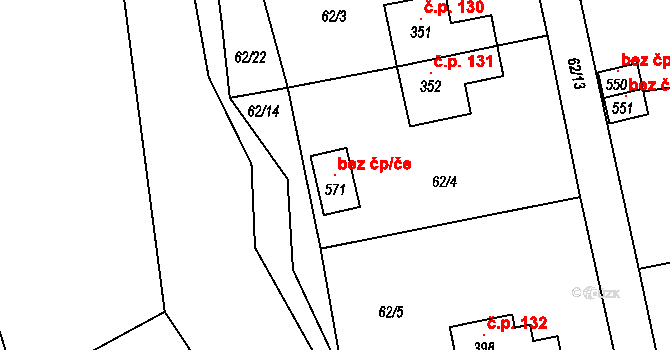 Kamenný Přívoz 100947182 na parcele st. 571 v KÚ Hostěradice, Katastrální mapa