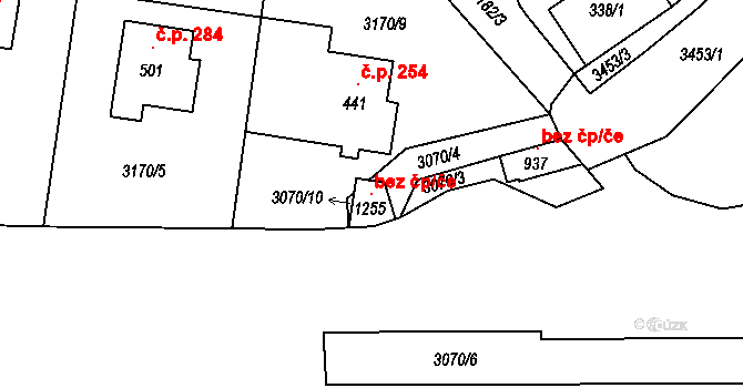Jílové 102272182 na parcele st. 1255 v KÚ Jílové u Děčína, Katastrální mapa