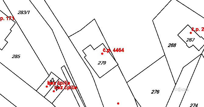 Proseč nad Nisou 4464, Jablonec nad Nisou na parcele st. 279 v KÚ Proseč nad Nisou, Katastrální mapa