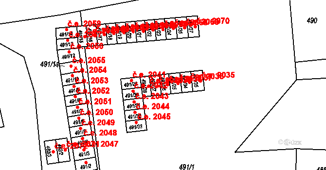 Jihlava 2038 na parcele st. 491/26 v KÚ Jihlava, Katastrální mapa