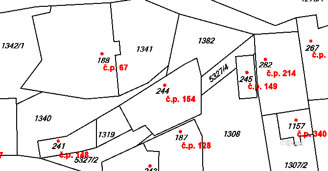 Podkozí 154, Chyňava na parcele st. 244 v KÚ Chyňava, Katastrální mapa