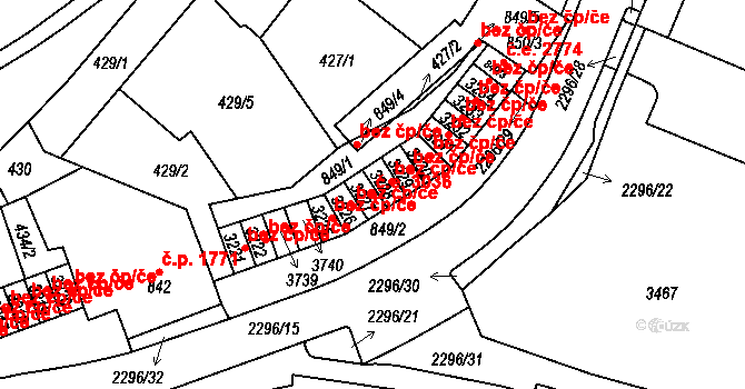 Cheb 3036 na parcele st. 3227 v KÚ Cheb, Katastrální mapa
