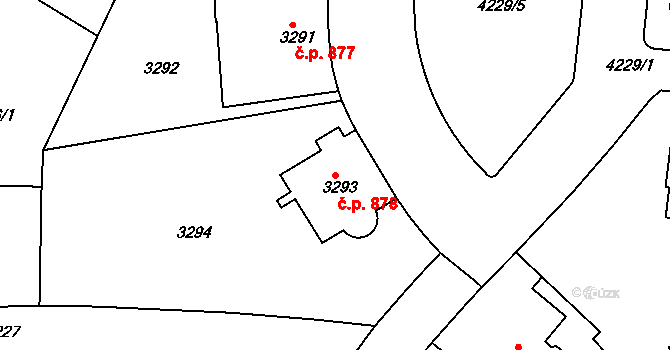 Dejvice 878, Praha na parcele st. 3293 v KÚ Dejvice, Katastrální mapa
