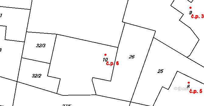 Zboží 6, Dvůr Králové nad Labem na parcele st. 10 v KÚ Zboží u Dvora Králové, Katastrální mapa