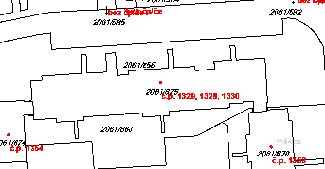 České Budějovice 2 1329, České Budějovice na parcele st. 2061/675 v KÚ České Budějovice 2, Katastrální mapa