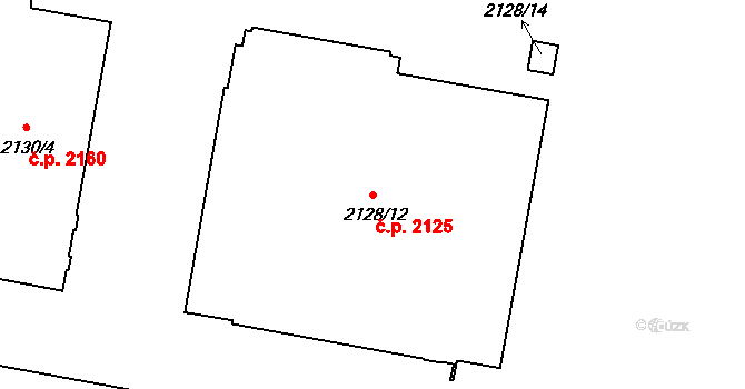 České Budějovice 3 2125, České Budějovice na parcele st. 2128/12 v KÚ České Budějovice 3, Katastrální mapa