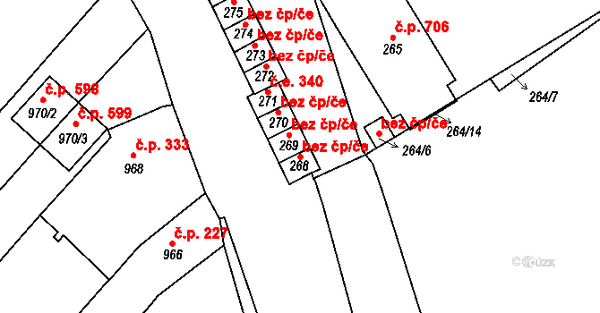 Brno 39452182 na parcele st. 268 v KÚ Bosonohy, Katastrální mapa