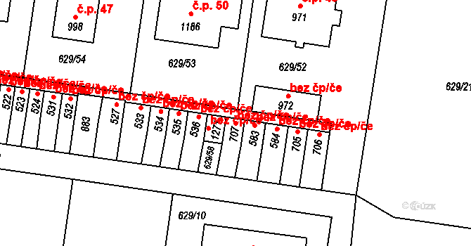 Štěchovice 39614182 na parcele st. 707 v KÚ Štěchovice u Prahy, Katastrální mapa