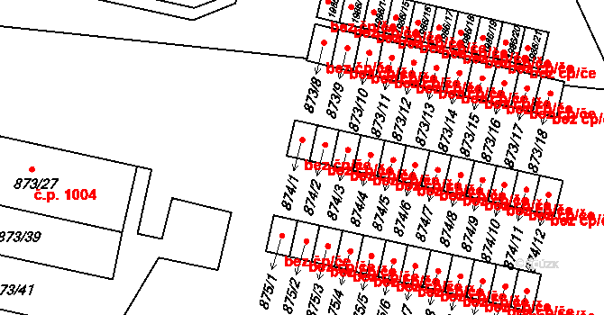 Nýřany 39643182 na parcele st. 874/1 v KÚ Nýřany, Katastrální mapa