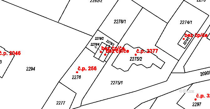 Ostrava 49189182 na parcele st. 2278/3 v KÚ Poruba, Katastrální mapa