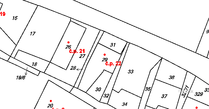 Rýdeč 22, Malečov na parcele st. 29 v KÚ Rýdeč, Katastrální mapa
