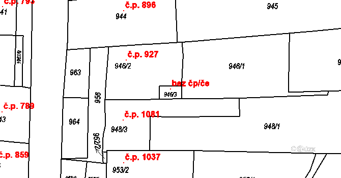 Svatobořice-Mistřín 98334182 na parcele st. 946/3 v KÚ Mistřín, Katastrální mapa