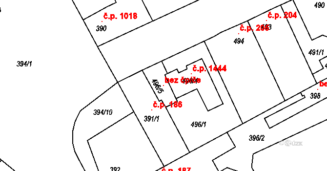 Holešov 104543183 na parcele st. 496/5 v KÚ Holešov, Katastrální mapa