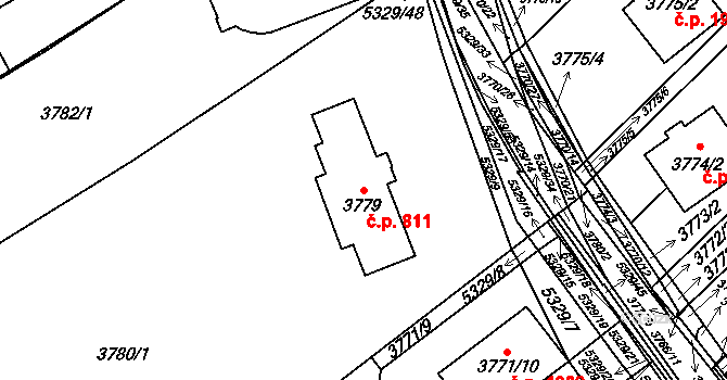 Řečkovice 811, Brno na parcele st. 3779 v KÚ Řečkovice, Katastrální mapa