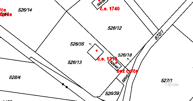 Doudlevce 1210, Plzeň na parcele st. 526/35 v KÚ Doudlevce, Katastrální mapa