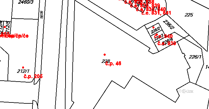 Děčín III-Staré Město 46, Děčín na parcele st. 228 v KÚ Děčín-Staré Město, Katastrální mapa
