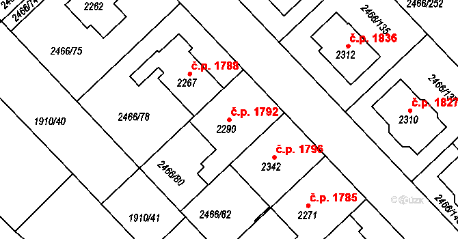 Tišnov 1792 na parcele st. 2290 v KÚ Tišnov, Katastrální mapa