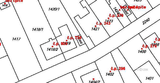 Praha 40472183 na parcele st. 1420/2 v KÚ Stodůlky, Katastrální mapa