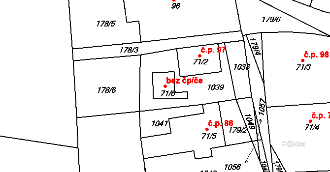 Olešnice 43064183 na parcele st. 71/6 v KÚ Olešnice u Rychnova nad Kněžnou, Katastrální mapa