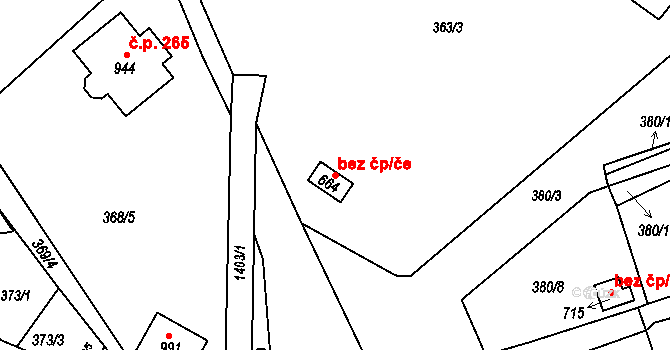 Chrastava 46999183 na parcele st. 664 v KÚ Chrastava I, Katastrální mapa