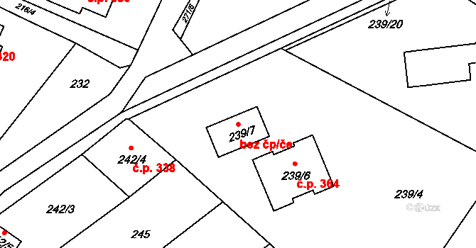 Křelov-Břuchotín 48787183 na parcele st. 239/7 v KÚ Křelov, Katastrální mapa