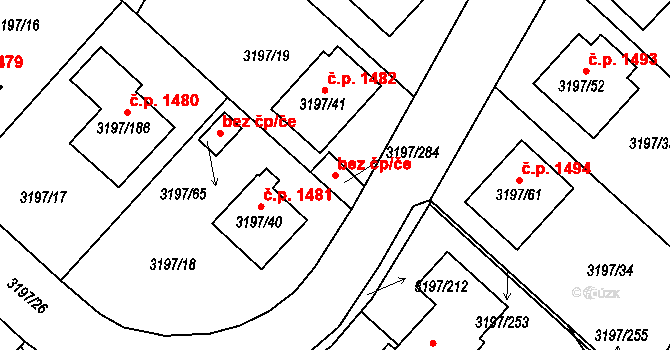Pelhřimov 82176183 na parcele st. 3197/284 v KÚ Pelhřimov, Katastrální mapa