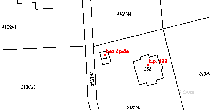 Dolní Domaslavice 83403183 na parcele st. 353 v KÚ Volovec, Katastrální mapa