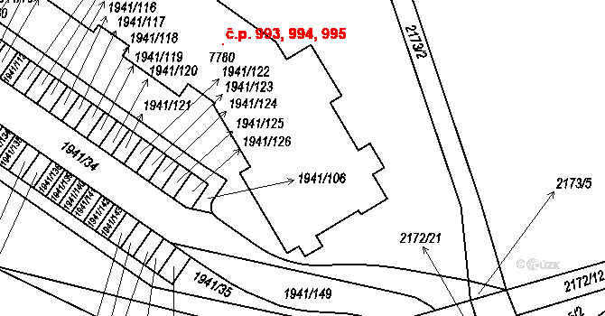 Beroun-Závodí 995, Beroun na parcele st. 7780 v KÚ Beroun, Katastrální mapa