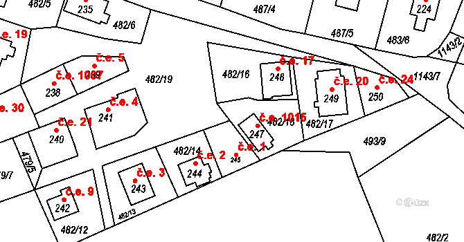 Červené Janovice 15, Katastrální mapa