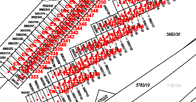 Jihlava 1396 na parcele st. 5662/137 v KÚ Jihlava, Katastrální mapa