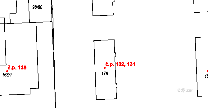 Vysoká Pec 131,132, Bohutín na parcele st. 176 v KÚ Vysoká Pec u Bohutína, Katastrální mapa