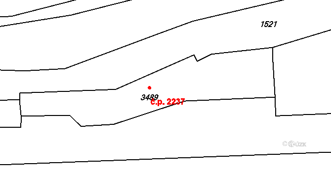 Blansko 2237 na parcele st. 3489 v KÚ Blansko, Katastrální mapa