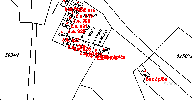 Znojmo 1104 na parcele st. 5045/13 v KÚ Znojmo-město, Katastrální mapa