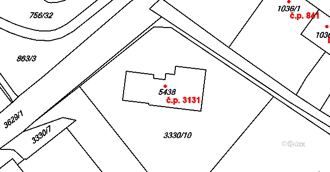 Dvůr Králové nad Labem 3131 na parcele st. 5438 v KÚ Dvůr Králové nad Labem, Katastrální mapa