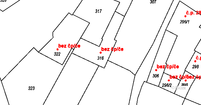 Divišov 39330184 na parcele st. 316 v KÚ Divišov u Benešova, Katastrální mapa
