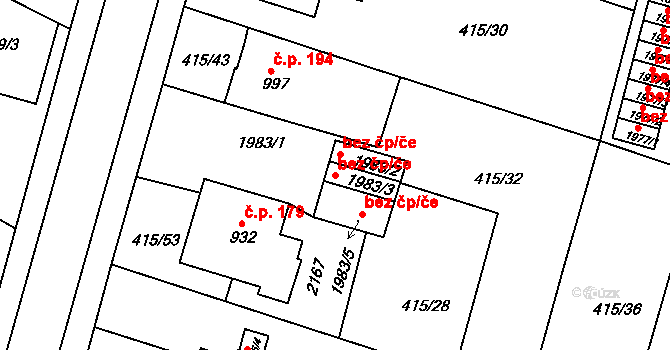 Jičín 39764184 na parcele st. 1983/3 v KÚ Jičín, Katastrální mapa