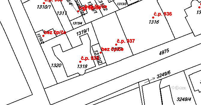 Louny 42743184 na parcele st. 1319/2 v KÚ Louny, Katastrální mapa