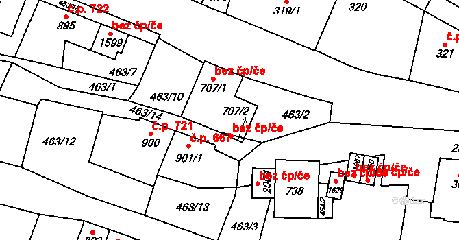 Polná 44531184 na parcele st. 707/2 v KÚ Polná, Katastrální mapa
