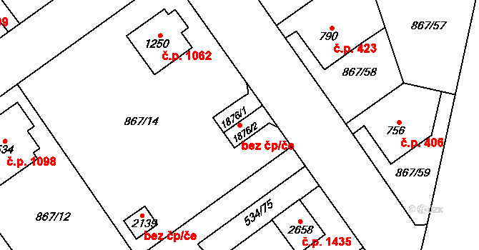 Lomnice nad Popelkou 44716184 na parcele st. 1876/2 v KÚ Lomnice nad Popelkou, Katastrální mapa