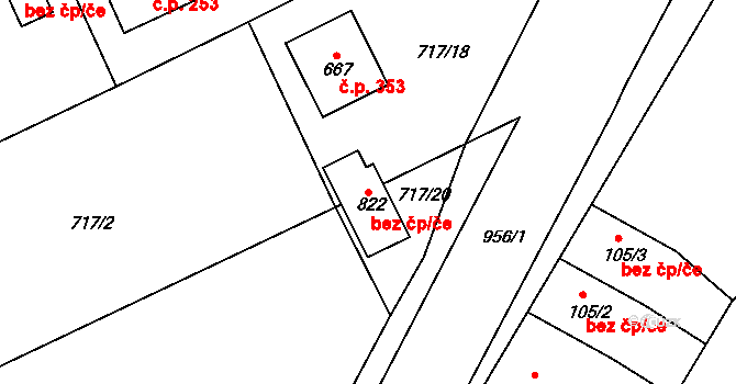 Turnov 48402184 na parcele st. 822 v KÚ Daliměřice, Katastrální mapa