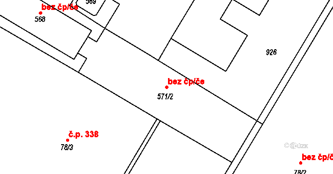Dolní Beřkovice 49316184 na parcele st. 571/2 v KÚ Dolní Beřkovice, Katastrální mapa