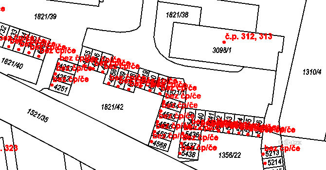 Třebíč 50449184 na parcele st. 4563 v KÚ Třebíč, Katastrální mapa