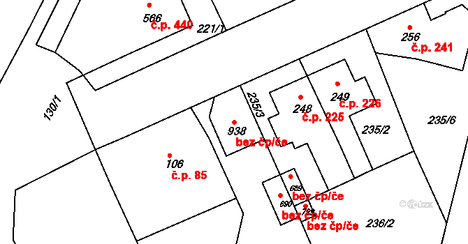 Lázně Bělohrad 93328184 na parcele st. 938 v KÚ Lázně Bělohrad, Katastrální mapa